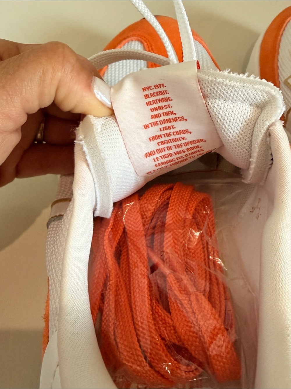 Le Tigre White and Orange Athletic Sneakers - Picture 4 of 4
